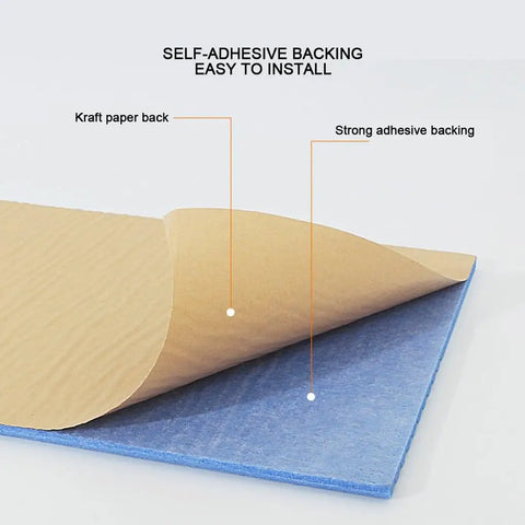 Self-adhesive backing of 10 Pack Hella Dense Soundproof Acoustic Wall Panels With Peel And Stick Backing 19 Inch premium tiles.