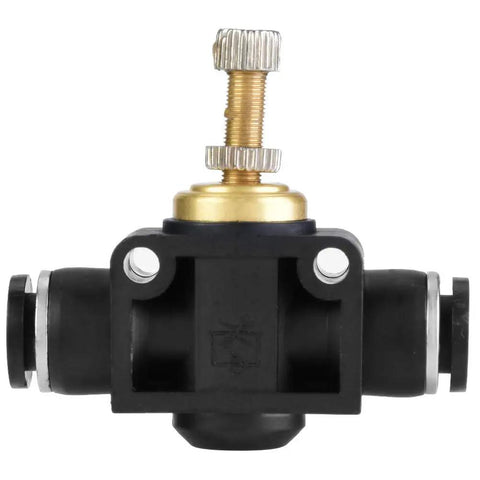 Tough T Shape Pneumatic Fitting With Adjustable Pressure Regulator Valve Quick Connect Tube Adapter For 4mm Air Hose No Sweat Tool Free Snap Fit Hookup Heavy Duty Copper And Plastic Build