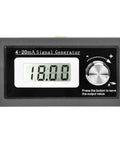 Two-Wire 4-20mA Loop Signal Generator With LCD Display showing 18.00 mA, black casing, extended 3-21mA range, calibrates PLCs.