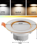 iumLeap Recessed Lighting Housing Trim Kits Indoor Spotlight, 10CM diameter, warm light option, LED ceiling downlight.