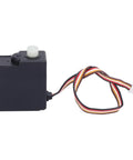 High Torque Rc Steering Servo Motor 17 Grams Five Wire Upgrade For Sachiyu 16101 16102 16103 16201 RC Cars shown from the side with wiring.