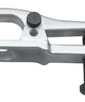 GearWrench ball joint separator 3916D, silver metal fork tool with threaded bolt, side view