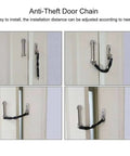 Heavy Duty Stainless Steel Door Chain Lock With Anti Theft Slide Bolt For Apartment Security And Hassle Free Mounting Rock Solid Build images showing installation steps.