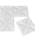 White 3D Floral Wall Panels Premium PVC Decor Set For Living Room Bedroom Office Walls Dope Interior Vibe, 19.7 X 19.7 Inch