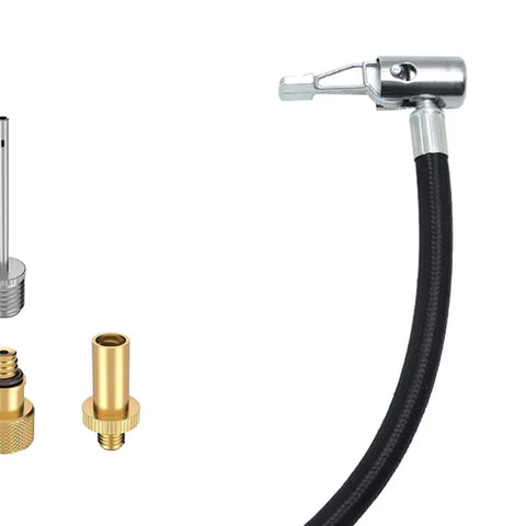 Heavy Duty Rubber And Copper Air Pump Extension Hose Fits Car Bike Tire Valve With Quick Connect Release Guarantees High Pressure Performance Without Deforming So You Can Fix Flat Tires Fast Using Pro Parts Reliable For Every Trip You Take Out., black 30cm hose with brass and metal tire valve fittings