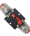 Heavy Duty Manual Reset Audio Circuit Breaker Inline Fuse Holder For Auto Car Stereo Marine Amp Protection 12V 24V DC, 125A.