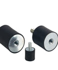 Tough As Nails Rubber Vibration Isolation Mounts Four Pack With M8 Threads, black rubber mounts with metal threads for shock absorption.