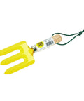 Yellow Kid Friendly Garden Hand Fork Mini Steel Digging Tool With Wooden Handle for Children