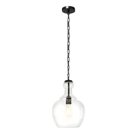 11 Inch Mid Century Modern Pendant Light With Clear Glass Dome Shade And 6 Foot Adjustable Cord For Kitchen Islands, Dining Rooms Or Game Rooms In Blackened Bronze Super Sleek
