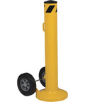 Heavy Duty Movable Safety Bollard With Durable Casters For Warehouse Workshop Protection 42 Inch Tall black yellow stripe barrier with wheels