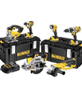 Heavy Duty 18V Brushless Cordless Drill And Impact Driver Combo Kit Featuring Three Speed All Metal Transmission Electronic Clutch Eleven Position Torque Control And Fast Bit Changes For Kickass Build Quality On Crushing Any Weekend Warrior Project, complete with two tool boxes and accessories.