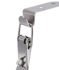Close-up of Six Pack Heavy Duty 90 Degree Hook Lock Bolt with Spring Toggle and Clasp for secure latching
