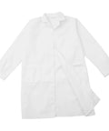 Long Sleeve White Lab Coat For Men Breathable Skin Friendly Lab Jacket For Students And Laboratory Work Comfortable All Season Uniform A True Workhorse Medical Style Coat XXL displayed flat