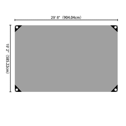 Diagram of 20 By 30 Ft Waterproof Heavy Duty Tarp With Eyelets And Reinforced Edges dimensions 19.2x29.66 ft