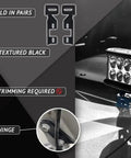 Premium Steel Ditch Light Brackets For 2005-2017 Nissan Xterra And Frontier Led Auxiliary Mount with ditch light mounted on hood hinge.