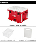PACKOUT 40QT XL Cooler Box With Impact Resistant Polymer Body Drain Plug Food Grade Cutting Board And Divider Interior Storage Tray