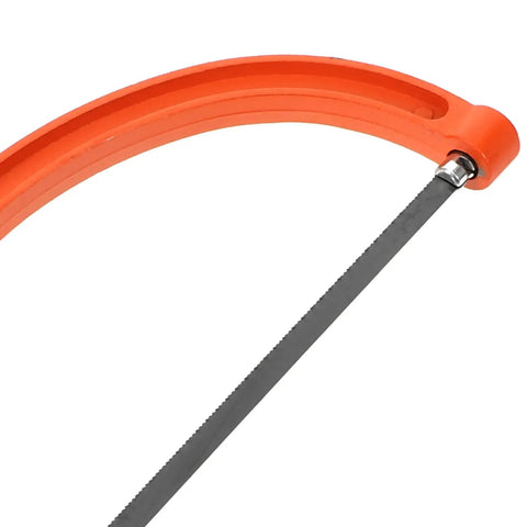 Built Tough Portable Mini Hacksaw Featuring Thickened Carbon Steel Blade and Ten Spare Replacements for easy cuts.