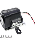 Heavy Duty Aluminum Vertical 8274 Winch For 1/10 RC Crawlers SCX10 TRX4, features synthetic rope and hook with screws.