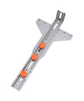 Solid Core Stainless Steel Router Milling Groove Bracket And Knockout Circle Cutting Jig With crisp dual scale markings and orange adjustment knobs.