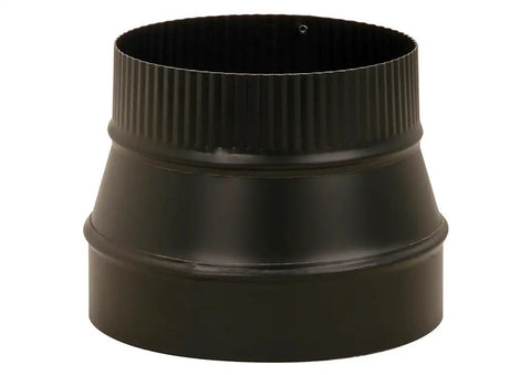 Black 24ga Reducer For Wood Stoves And Solid Fuel Appliances 8x6 Inch Crimped Small End Single Wall Pipe Fit Durable Usa Made Vent Connector Ideal For Quick Install And Tight Fit
