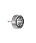 Side view of Deep Groove Ball Bearing 7mm Inner Diameter 14mm Outer Diameter 5mm Width Heavy Duty Double Sealed Chrome Steel Z2 Low Noise ABEC 1 P0 Precision 687-2RS