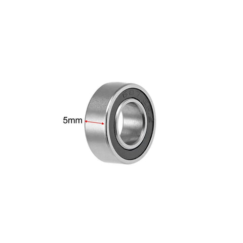 Side view of Deep Groove Ball Bearing 7mm Inner Diameter 14mm Outer Diameter 5mm Width Heavy Duty Double Sealed Chrome Steel Z2 Low Noise ABEC 1 P0 Precision 687-2RS