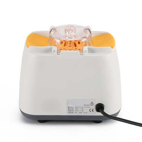 Back view of Heavy Duty Eyeglass Frame Heater With Wind Catcher Hood Three Adjustable Heat Settings And Zero Hassle Operation.