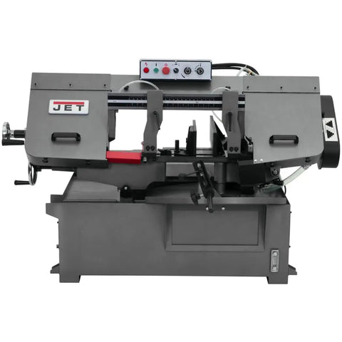 10 By 14 Inch Metal Cutting Horizontal Miter Band Saw With Hydraulic Downfeed Built Tough For Precision Mitering 0 To 45 Degree Tilt 230V And 460V Three Phase Power Heavy Duty Shop Or Industrial Grade For Steel Aluminum