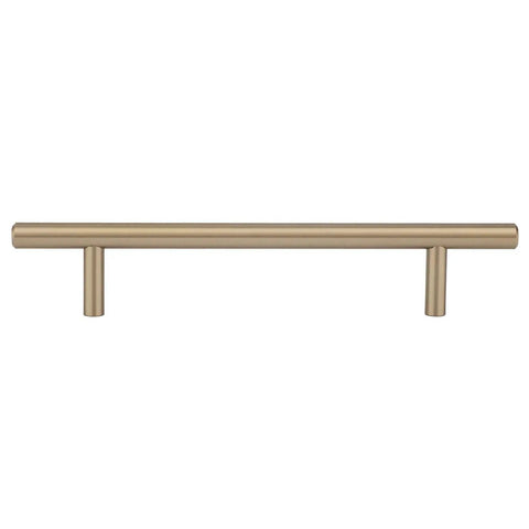 Golden Champagne Euro Bar Cabinet Handle 3/8 Inch Diameter 7-3/8 Inch Length 5 Inch Hole Center 1-3/8 Inch Projection