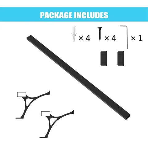 Bar Grade Foot Rail Kit For Undercounter Mounting Heavy Duty Steel Square Tube Railing Hardware For Indoor And Outdoor Use Black 3 Foot Keeps You Comfortable And Stable On Bar Stools And High Tables