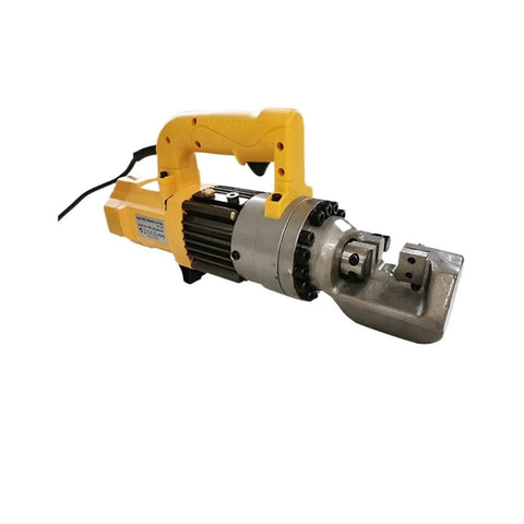 Heavy Duty Portable Rebar Bender And Steel Bar Cutter Pliers Electric Hydraulic Manual RC16 20 25 For Concrete Reinforcement Rods professional tool with yellow handle.