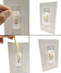 Clear Light Switch Guard 6 Pack Childproof Toggle Switch Cover To Prevent Accidental On Off Fits Standard Switches Easy Install Keeps Home Lights And Circuits Safe image showing installation and clear toggle guard on white switch