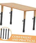 Shake That Wobbly Desk Fast With These Heavy Duty Table Leg Extenders That Slip Right On For Instant Height Tweaks And Bulletproof Stability Without Any Sweat Or Headaches Today - black and wooden table with adjustable legs.