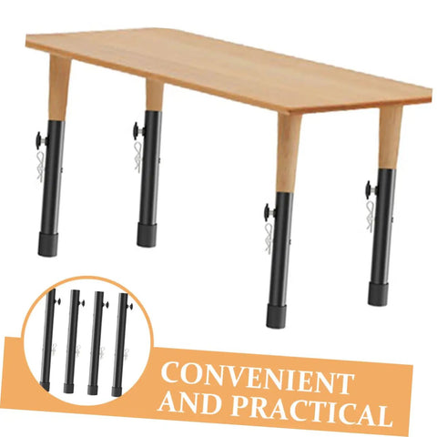 Shake That Wobbly Desk Fast With These Heavy Duty Table Leg Extenders That Slip Right On For Instant Height Tweaks And Bulletproof Stability Without Any Sweat Or Headaches Today - black and wooden table with adjustable legs.