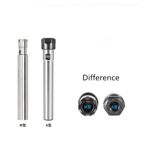 Heavy Duty C8 ER8 CNC Collet Chuck For Mills And Lathes with M and A type sockets displayed side by side for comparison.