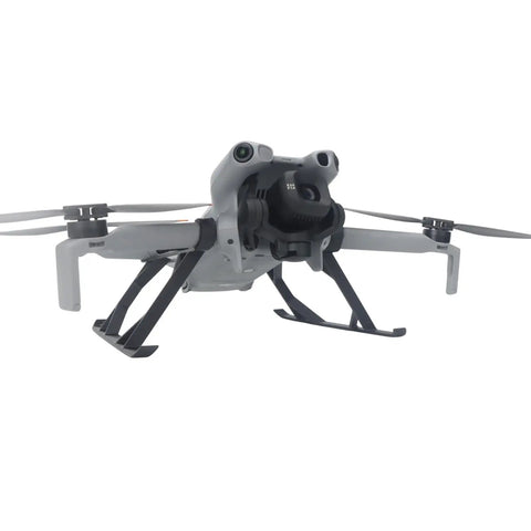 Floating Water Landing Gear For Mini 5 Pro Drone Training Takeoff Kit attached to drone in flight position, side view