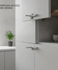 Push To Open Cabinet Latch With Quick Rebound Mechanism For Handle Free Doors Durable PP Plastic Catch installed in modern cabinet