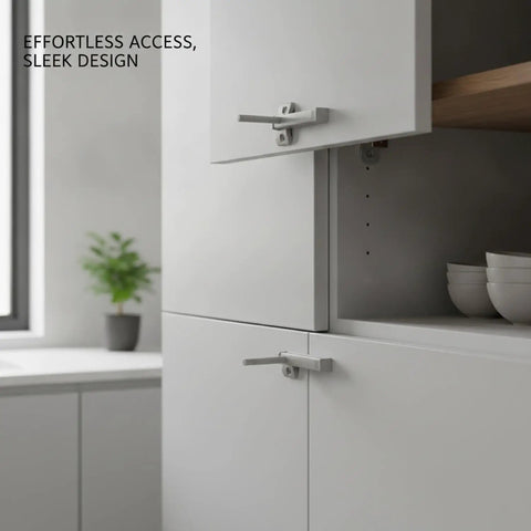 Push To Open Cabinet Latch With Quick Rebound Mechanism For Handle Free Doors Durable PP Plastic Catch installed in modern cabinet