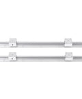 Real Deal SBR12 Linear Rail Shaft Set Built Tough With Four Matching Bushings Featuring Pre Drilled Mounting Holes For CNC Routers 3D Printers And Robotics Projects, showing two steel shafts with carriage blocks.