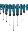 Top 9 Pcs Screwdriver Set With Magnetic Multi Bit Tools For Home Repair And Handy Duties Featuring Ergonomic Plastic Handles Made From Chrome Vanadium Steel For Long Lasting Use Without Feeling Tired. 9-piece magnetic screwdriver set with blue ergonomic handles