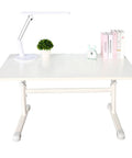 Rock Solid Manual Standing Desk With Easy Crank Adjustment Ergonomic Sit To Stand Workstation Table zero wiring headaches, modern white finish.