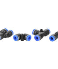 Solid 40 Piece Pneumatic Push To Connect Fitting Kit With 6mm Air Tubing And 360 Rotating Design For Easy High Pressure Install Without Tools Or Tape, black 6mm push-fit fittings