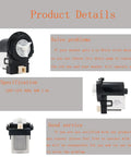 Washer Drain Pump Replacement DC31-00054A Fits Front Load Washers With No Drain Drama Fix For WF448AAP XAA WF210ANW XAA WF220ANW XAA WF448AAW XAA WF328AAW XAA WF330ANW XAA WF218ANW XAA WF350ANW XAA DC31-00016A AP4202690 black plastic pump, side view