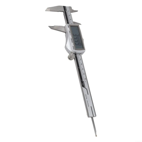 Jewelry Measurement Tool 150mm Digital Caliper(150MM) silver digital caliper showing measurement display and jaws.