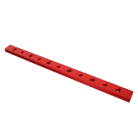 Heavy Duty T Slot Miter Track Jig For Woodworking Aluminum Alloy 300mm Slide Strip with Mount Hole, red anodized aluminum bar.