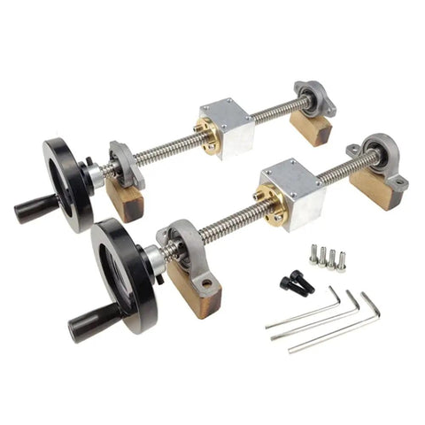 T8 Lead Screw Set For 3D Printers And CNC Machines, 8mm stainless steel screws with brass nut, KP08/KFL08 brackets, and handwheel