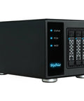 Built Like A Tank 4 Bay U.2 To PCIe 4.0 X16 NVMe RAID Enclosure with a rugged black exterior and LED status indicators.