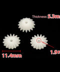 Dope Ten Piece Bevel Gear Set 0.5 Module 16 Teeth 1.9mm Bore 2mm Tight Fit Plastic S162A Bevel Gears showing size measurements