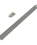 Pro Grade Steel Marking Gauge And Stop Ruler Set With 300mm Ruler And 12 Inch Stop Block, dual scale in cm and inches.