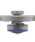 Heavy Duty 16 Psi Radiator Cap With Integrated Pressure Relief Valve side view showing spring and seal design for cooling system.